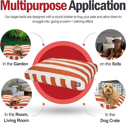 Majestic Pet Rectangle Medium Dog Bed Washable – Non Slip Comfy Pet Bed – Dog Crate Bed with Removable Washable Cover – Dog Kennel Bed for Sleeping 36x29x4 Inch