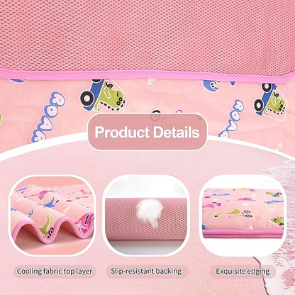 DELIFUR Cat Cooling Mat- Pet Outdoor Summer Cooling Cushion Self Cooling Pad for Cat Puppy Small Dog Machine Washable (Medium