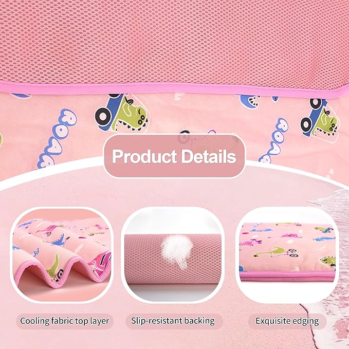 DELIFUR Dog Cooling Mat- Pet Cooling Mat Outdoor for Dogs Self Cooling Pad for Puppy Small Medium Dog Machine Washable (Large