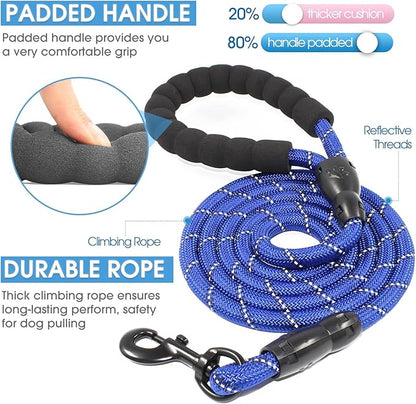 BAAPET 2/4/5/6 FT Dog Leash with Comfortable Padded Handle and Highly Reflective Threads for Small Medium and Large Dogs (5FT-1/2''