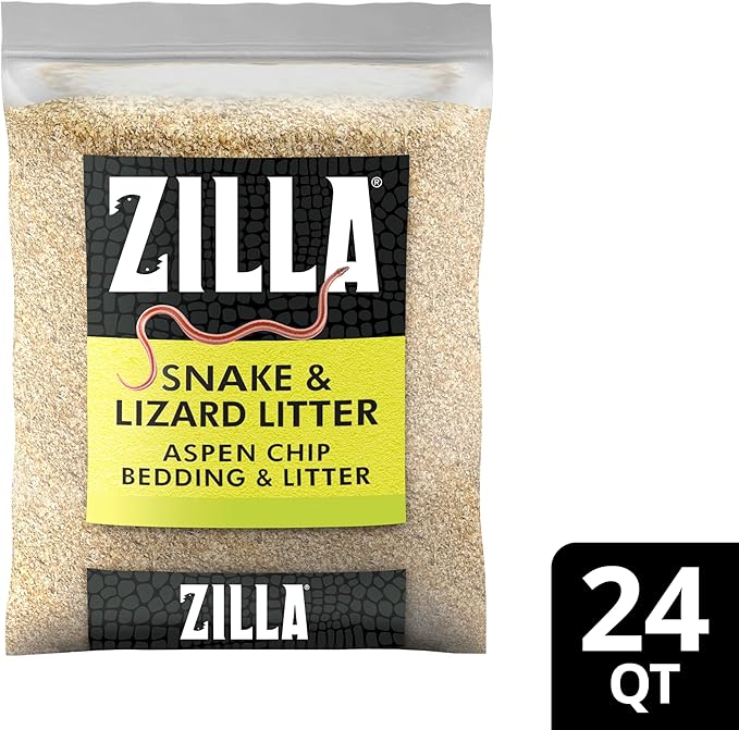 Zilla Snake and Lizard Litter Substrate, Made with Aspen Chips, Ultra Absorbent Bedding, Easy to Clean, 4 Quarts