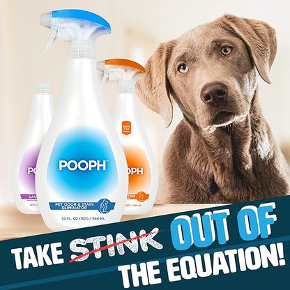 Pooph Pet Odor Eliminator, 32oz Spray, 2-Pack - Dismantles Odors on a Molecular Basis, Dogs, Cats, Freshener, Eliminator, Urine, Poop, Pee, Deodorizer, Natures, Puppy, Fresh, Clean, Furniture, Potty