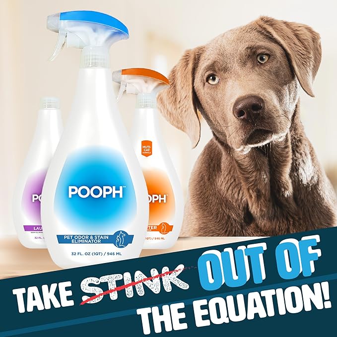 Pooph Pet Odor Eliminator, 32oz Spray, 3-Pack - Dismantles Odors on a Molecular Basis, Dogs, Cats, Freshener, Eliminator, Urine, Poop, Pee, Deodorizer, Natures, Puppy, Fresh, Clean, Furniture, Potty