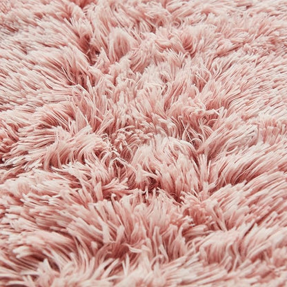 WERDIM Dog Cat Bed Mats Soft Crate Pad Blanket Plush Fluffy Self-Warming Pet Nest Bed for Small Medium Large Dogs and Cats, Ombre Pink, 20" x 24"