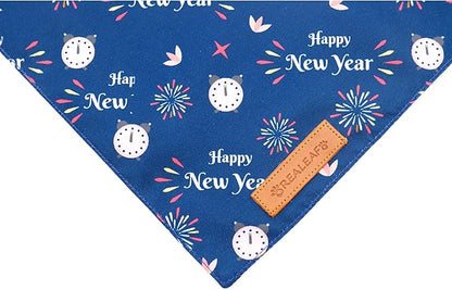 Realeaf Happy New Year Dog Bandanas 2 Pack