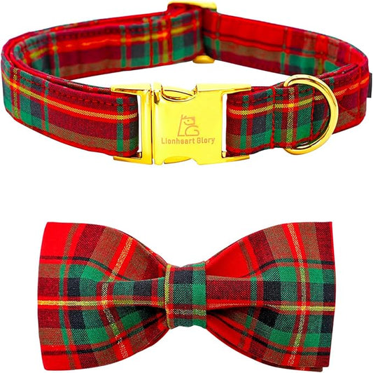 Lionheart glory Christmas Plaid Dog Collar