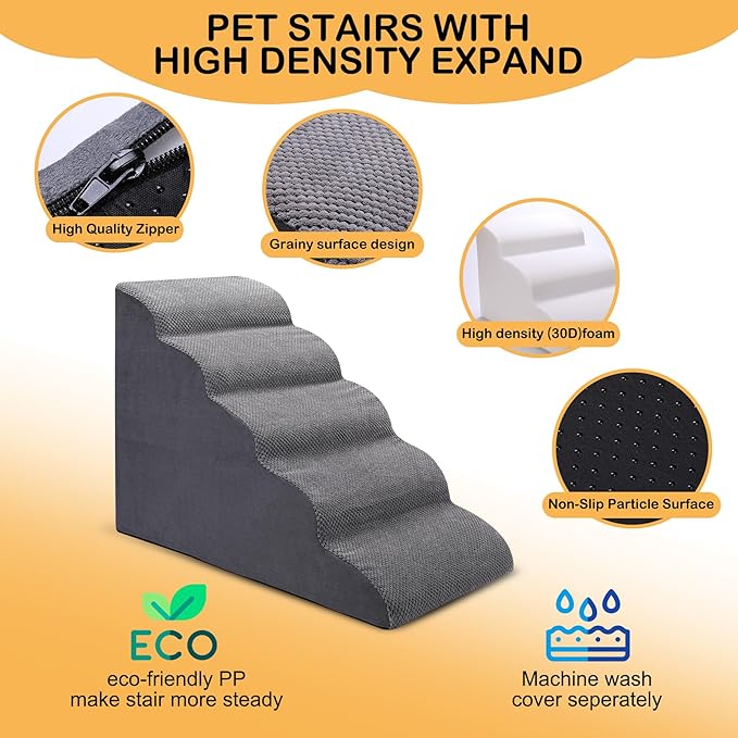 Dog Stairs for Bed 5 Tier 24" High