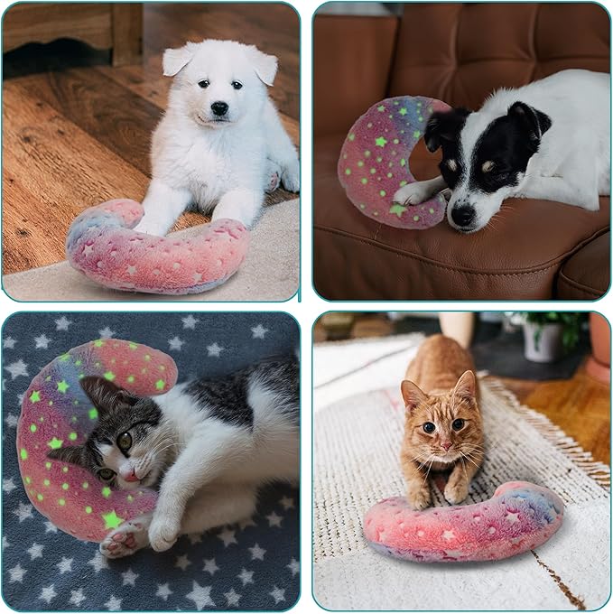 Pillow for Cats, Dog Cat Neck Pillow Soft Fluffy Pet Calming Toy Half Donut Cuddler, U-Shaped Pillow for Pet, Joint Relief Sleeping Improve(Pink)