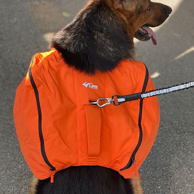 Dog Backpack for Hiking, Multifunctional Dog Day Pack Zippered Travel Dog Saddle Bag Outdoor Hiking Backpack with 2 Capacious Side Pockets for Small Medium Large Dogs Orange XS