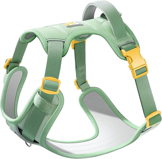 Dog Harness | No Pull Pet Harness, Super Adjustable and Wear-Resistant with Reflective Trim Design | Extra Soft Padded Dog Vest with Easy Control Handle (Avocado Green, Large)