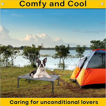 Elevated Dog Bed Raised Dog Bed Cot Bed Small Medium Large Dogs Outdoor Cooling Dog Bed Pet Cat Bed Breathable Mesh Washable (Small 22''L x 17''W)