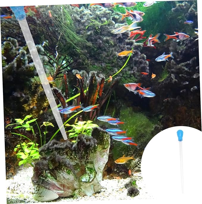 Fish Tank Vacum Cleaner Fish Dropper Mini Straws Mini Vacuum Long Turkey Baster Manual Vacuum Sweeper Automatic Fish Feeder Aquarium Vacuum Essential Oil Coral