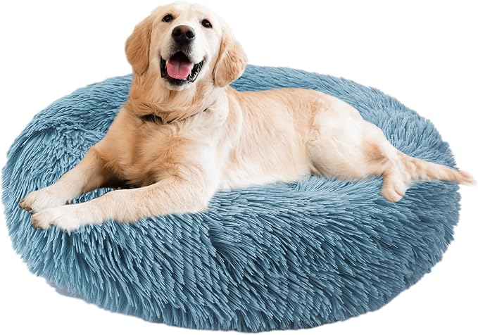Aurako Cat Bed Dog Bed Round Cushion Pet 28" Cyan