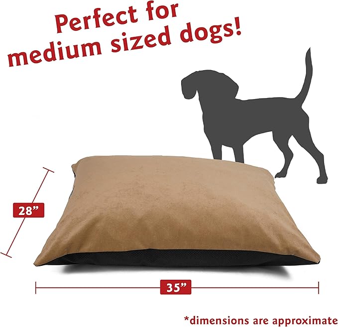Majestic Pet Rectangle Medium Dog Bed Washable – Non Slip Comfy Pet Bed – Dog Crate Bed Super Value Pillow Dog Bed – Dog Kennel Bed for Sleeping 35 x 28 Inch