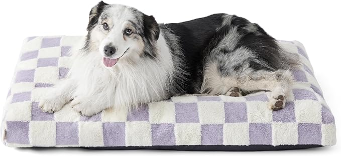 Lesure XLarge Dog Bed-Thick Shredded Chopped Foam Pet Bed Bottom(41'x28', Purple)