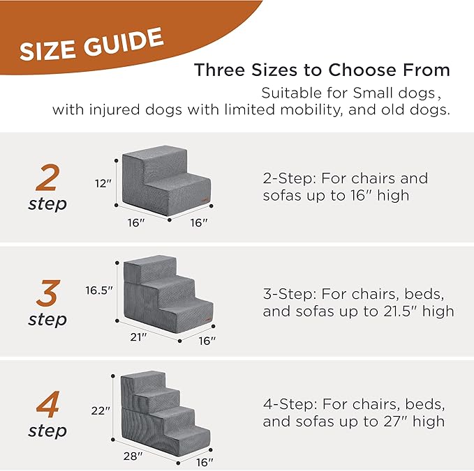 Lesure Dog Stairs for High Beds 2-Steps Dog