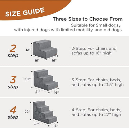 Lesure Dog Stairs for High Beds 2-Steps Dog