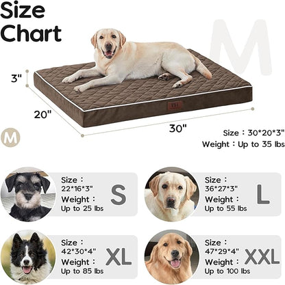 Orthopedic Dog Beds for Medium Large Dogs with Removable Washable Cover 30 inch,