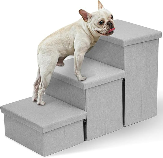 Heeyoo Dog Stairs with Storage 3 Tiers 50 lbs