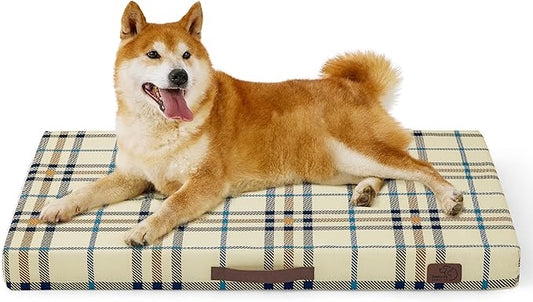 Bedsure Large Patterned Dog Bed for Large Dogs Cover(35"x22", Cream)