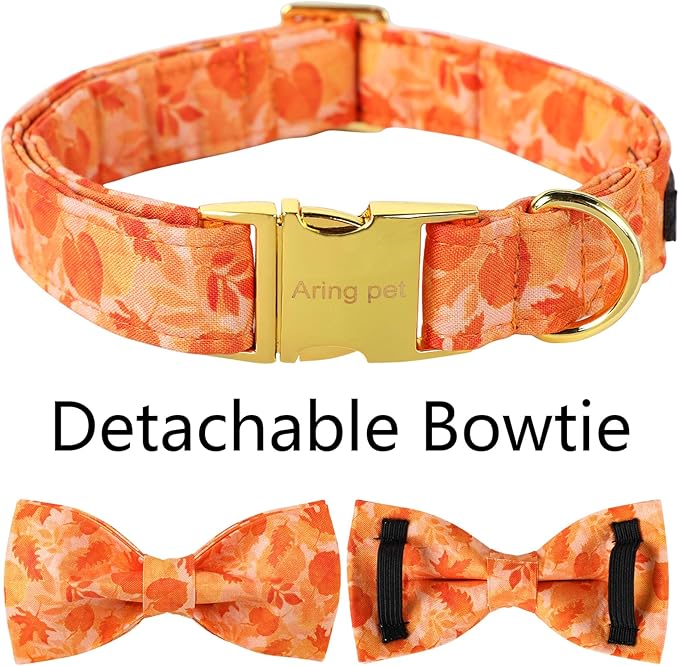 ARING PET Fall Dog Collar-Cute Yellow Dog Collar with Bow