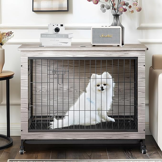 NicBex Dog Crate Furniture 23.6" L 25lb, Dog