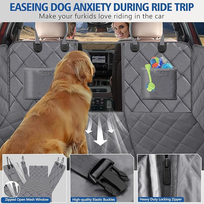 FULIDOUER Truck Back Seat Extender for Dogs 400lbs, Hard