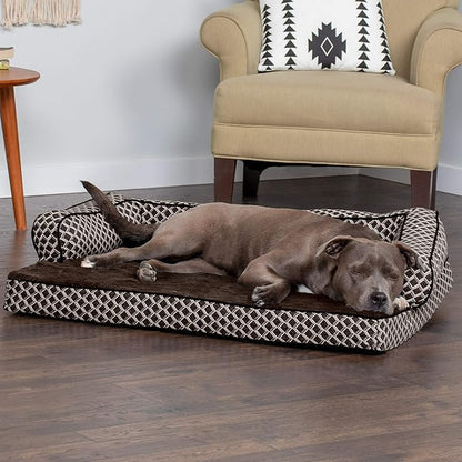 Furhaven Orthopedic Dog Bed for Large/Medium Dogs w/ Removable Bolsters & Washable Cover 55 lbs