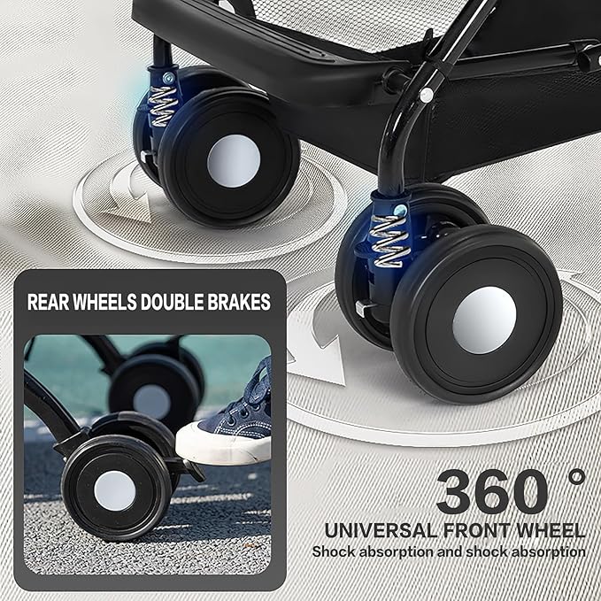 3 in 1 Dog Stroller 4 Wheels Folding