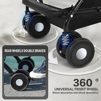 3 in 1 Dog Stroller 4 Wheels Folding