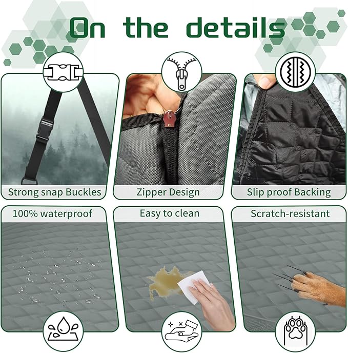 Bilisin Dog Car Seat Cover with Mesh Window 2013-2017 for