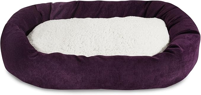 24 inch Aubergine Villa Collection Sherpa Bagel Dog Bed