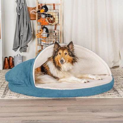 Furhaven 44" Round Cooling Gel Dog Bed for Large Dogs w/ Removable Washable Cover 80 lbs 44-inch