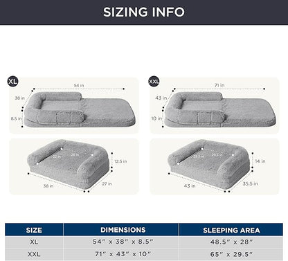 Bedsure Foldable Human Dog Bed for Kids 2 in 1 Calming