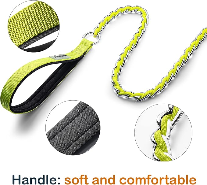 Chew Proof Metal Leash Chain Dog Leash for Medium Large Dogs 5FT Strong