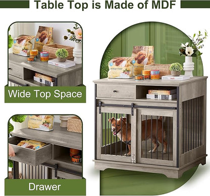 NicBex Dog Crate Furniture 35.4" L