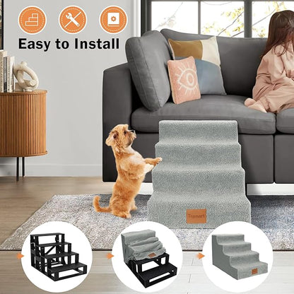Topmart Dog Stairs for Small Dogs 4-Step,16”H, Pet