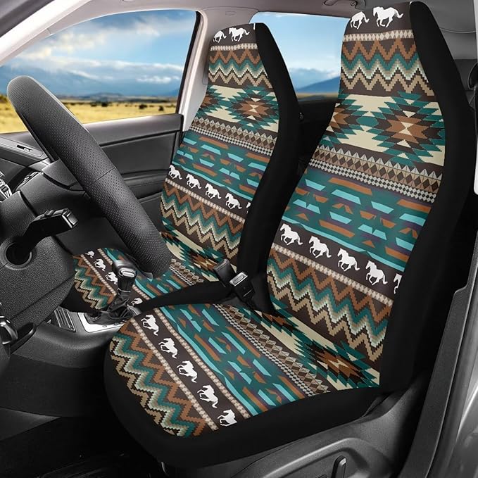 UNICEU Tribal Horse Car Seat Cover Western High
