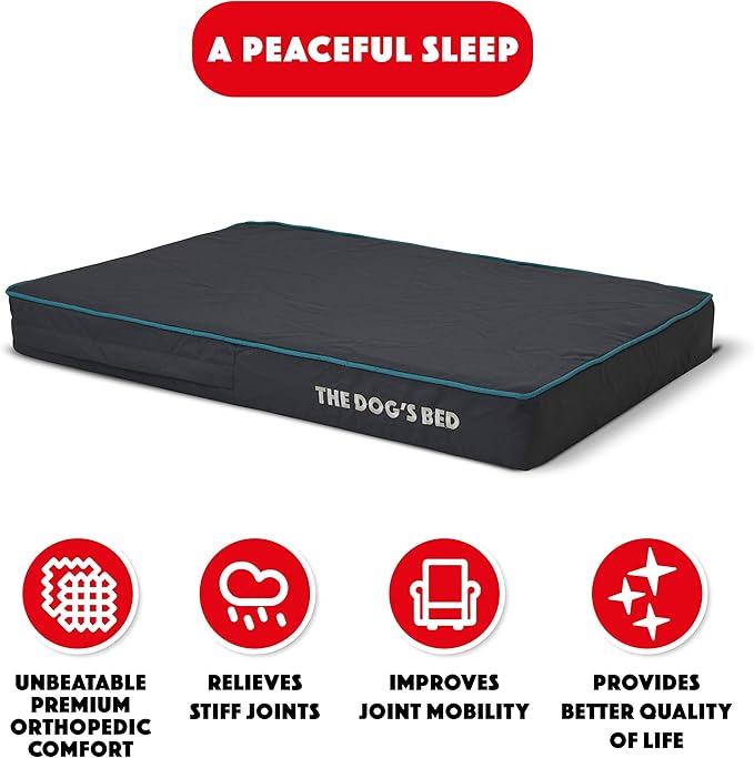 The Dog’s Bed Orthopedic Dog Bed Medium Grey/Blue 34x22