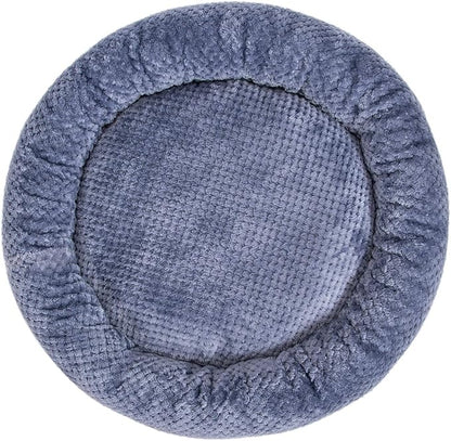 WONDER MIRACLE Fuzzy Deluxe Pet Beds, Super Plush Dog or Cat Beds Ideal for Dog Crates, Machine Wash & Dryer Friendly (24" x 24", Smoked Blue)