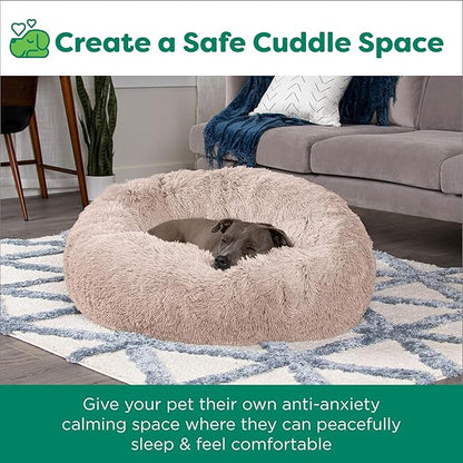 Furhaven 30" Round Calming Donut Dog Bed for Medium/Small Dogs 45 lbs