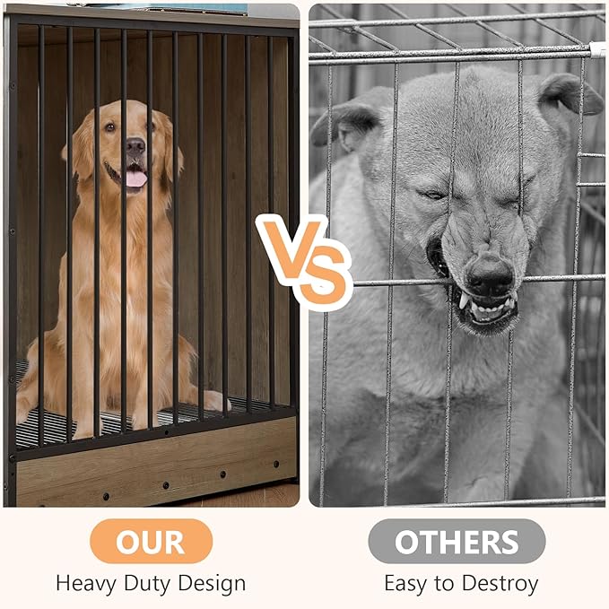 Rovibek Dog Crate TV Stand 75 Inch, 2 Dogs,