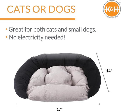 K&H Pet Products Self-Warming Bolster Bed Pet Bed Gray/Black 14" x 17"
