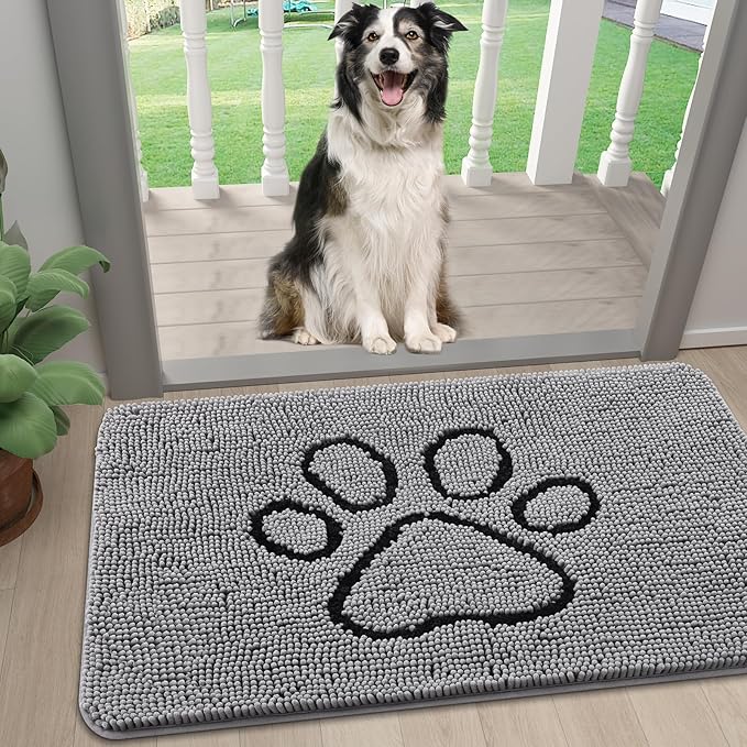 smiry Dog Door Mat for Muddy Paws (24x16 Inches,