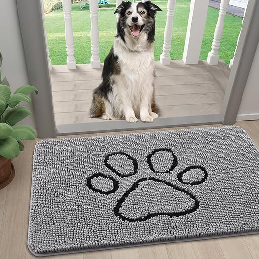 smiry Dog Door Mat for Muddy Paws (24x16 Inches,
