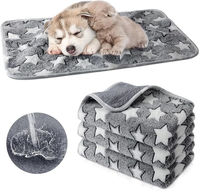Tranqun 4 Pcs Waterproof Dog Blankets 24 x 16 Inch