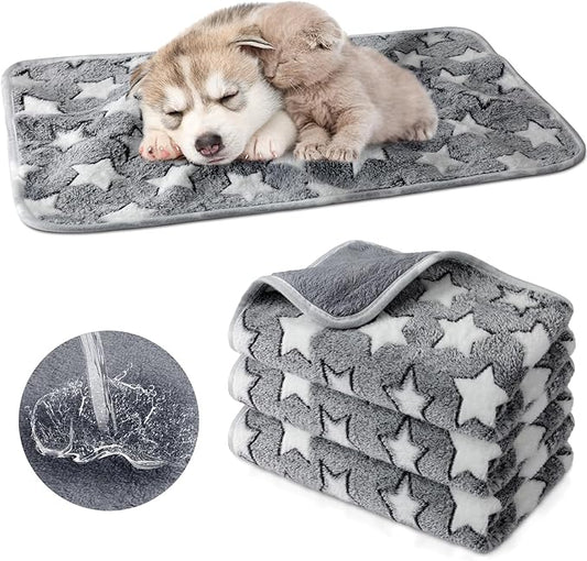 Tranqun 4 Pcs Waterproof Dog Blankets 24 x 16 Inch
