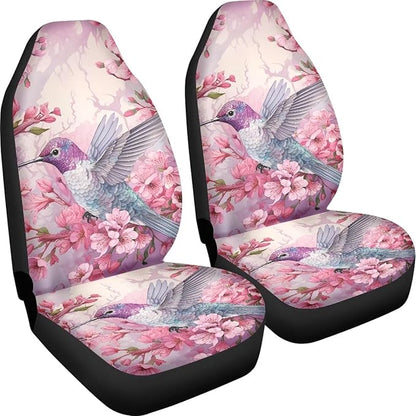 Hummingbird Cherry Blossom Car Seat Covers Full Set of 2