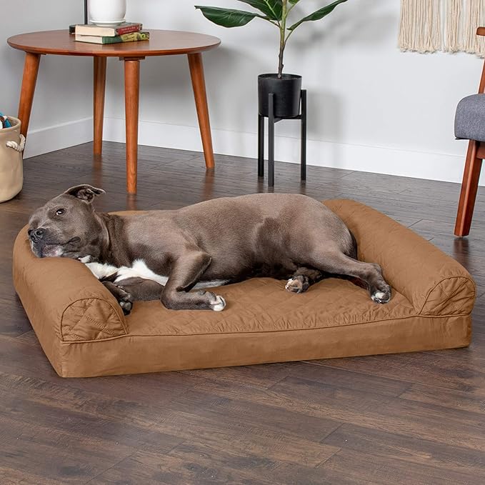 Furhaven Orthopedic Dog Bed for Large/Medium Dogs w/ Removable Bolsters & Washable Cover 55 lbs
