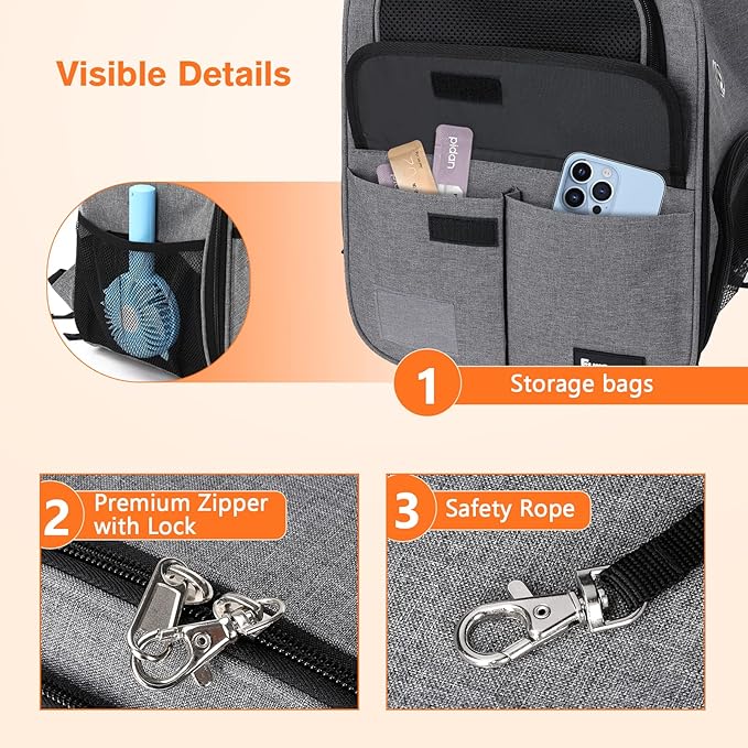 Cat Carrier Backpack 18 Lbs,Grey